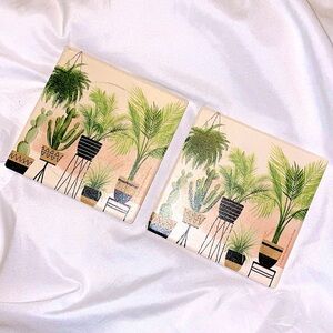 cute plant coasters qty: 2